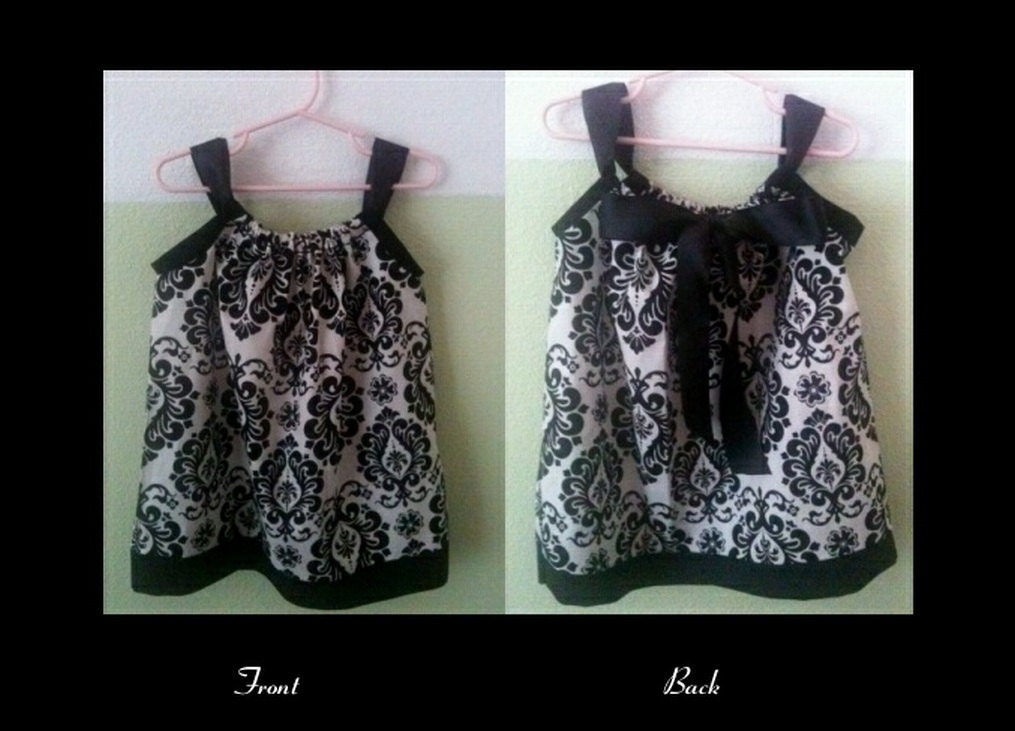 Black and White Damask Pillowcase Dress