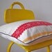 RESERVED - OOAK vintage red and yellow embroidered pillow cover
