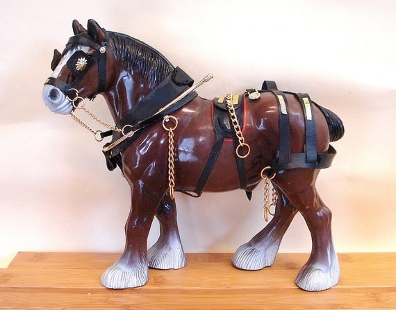 antique clydesdale horse figurine