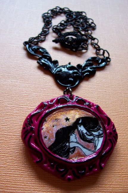 Beltane Eve Lovers Gothic Romantic Filagree Necklace