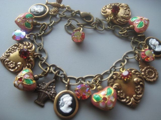 Victorian Charm Bracelet - Garden Party - Victorian Jewelry
