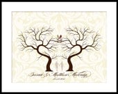 Wedding Signature fingerprint Guest Book Tree DIY PRINTABLE FILE Damask Print Xlarge up to 300 thumb prints