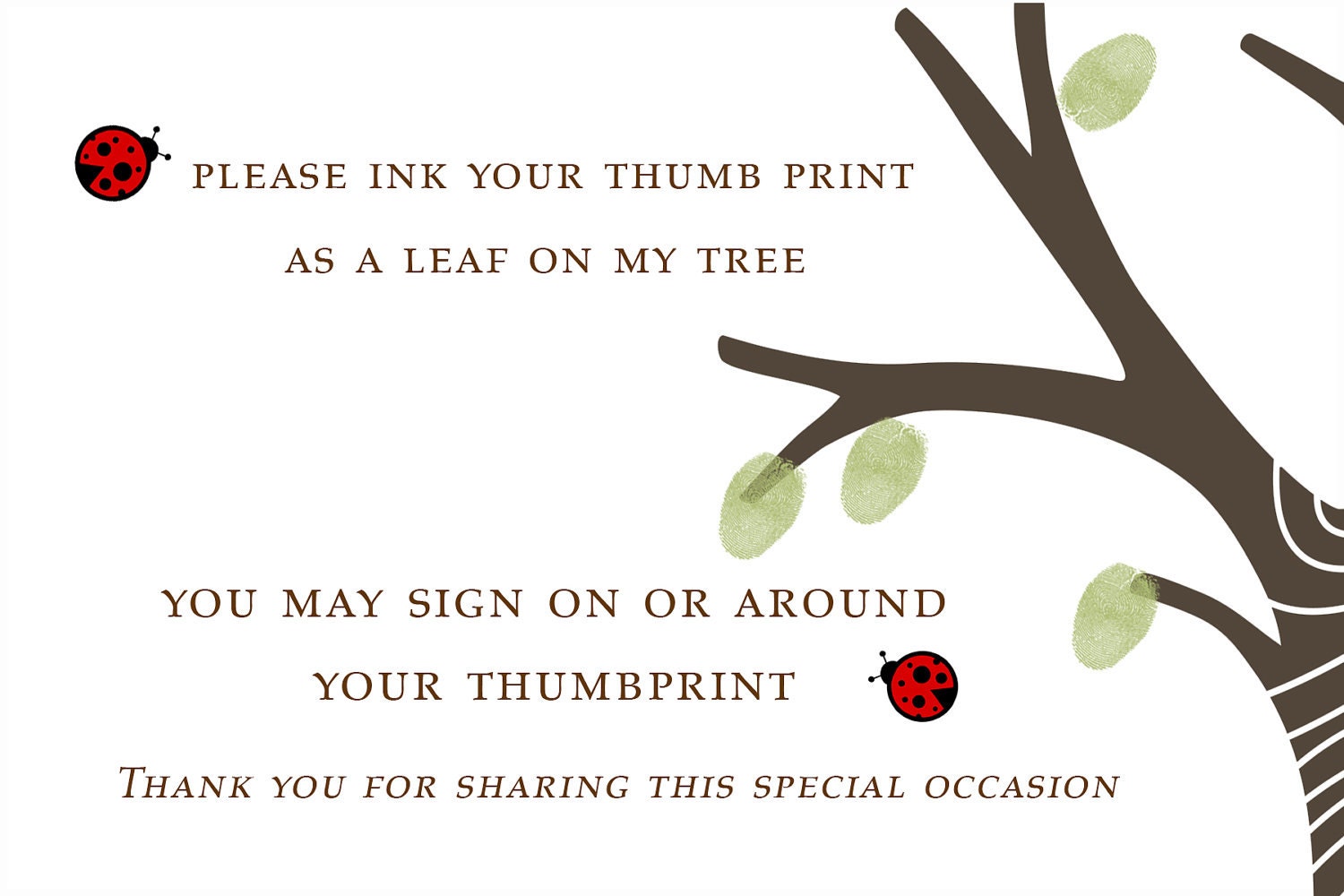 Teachers Appreciation Gift Signature Fingerprint Tree Gift 11 x 14 PRINTABLE PDF FILE