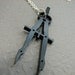 Drafters Compass Necklace Architects Tools in Black