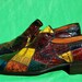 REDUCED Vintage 70's croc snake skin color block patchwork men's shoes s8 1/2 B NUNN BUSH by thekaliman