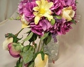 Purple Hydrangea, Yellow Rose Bouquet, Cascading