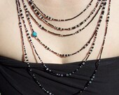 Milky Way Galaxy Necklace in Glass and Stone - Statement Necklace - Beadwork - Solar System Jewelry - Galaxy Necklace