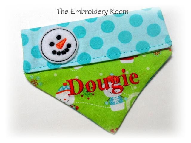 Winter Dog Bandana-Winter Snowmen  Sizes large or xlarge