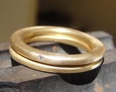 18k Gold and White Diamond Wedding Set