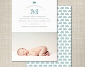 25 Customized Birth Announcements "Little Trucker"
