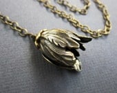 brass tulip on chain - the hanako necklace