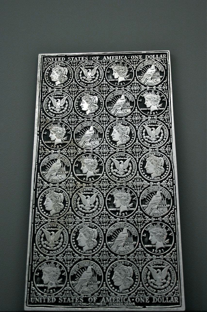 Vintage Wilton Columbia PA One Dollar Coin Pewter Plate