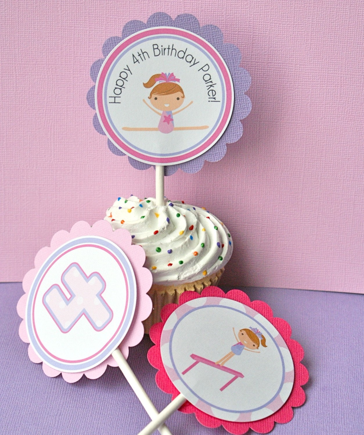 Gymnastics, Favor Tags, personalized set of 12