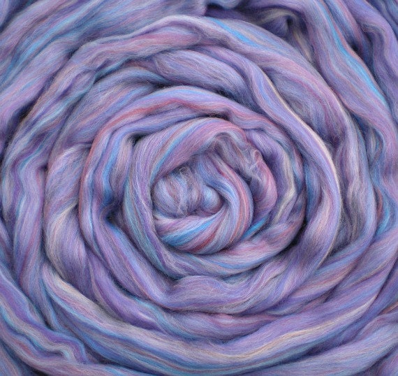 Ashland Bay Multi Colored Merino for Spinning or Felting "Amethyst"  4 oz.