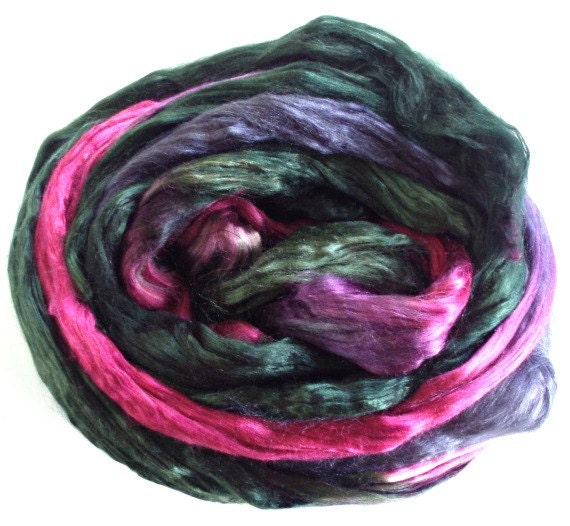 Hand Dyed Cultivated Silk Sliver 1 Oz. "No Name"