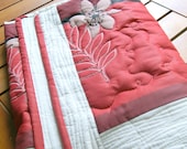 Red Flowery Table Runner - Quilted