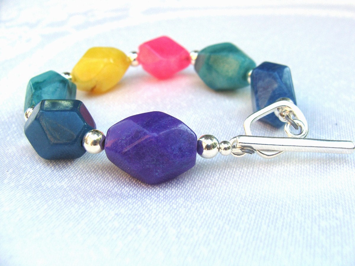 ON SALE - Colorful jade bracelet perfect for summer