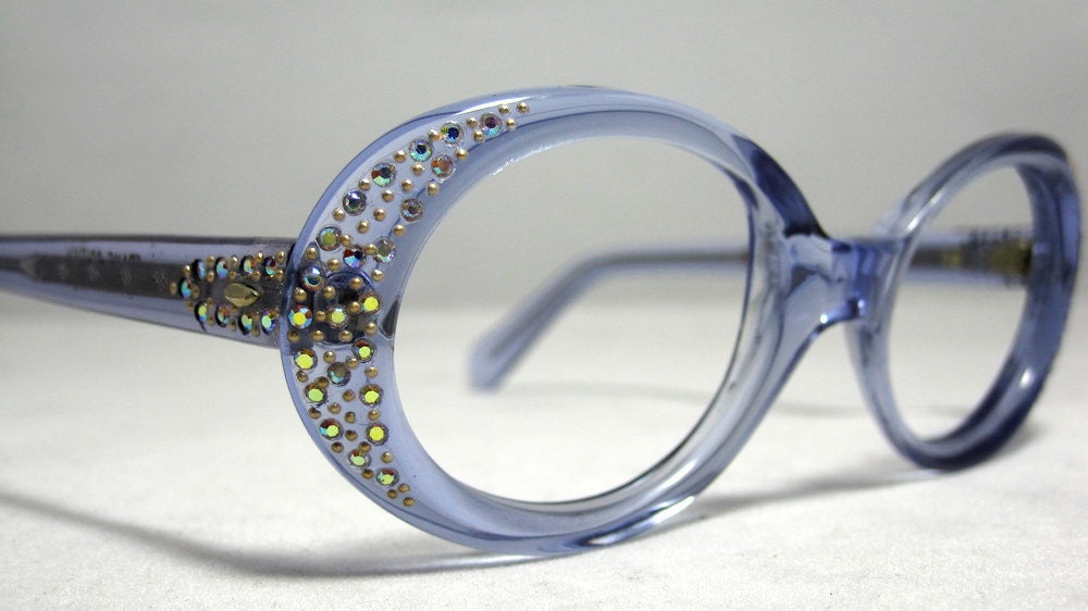 Vintage Eyeglasses 60s Rhinestone Eye by CollectableSpectacle