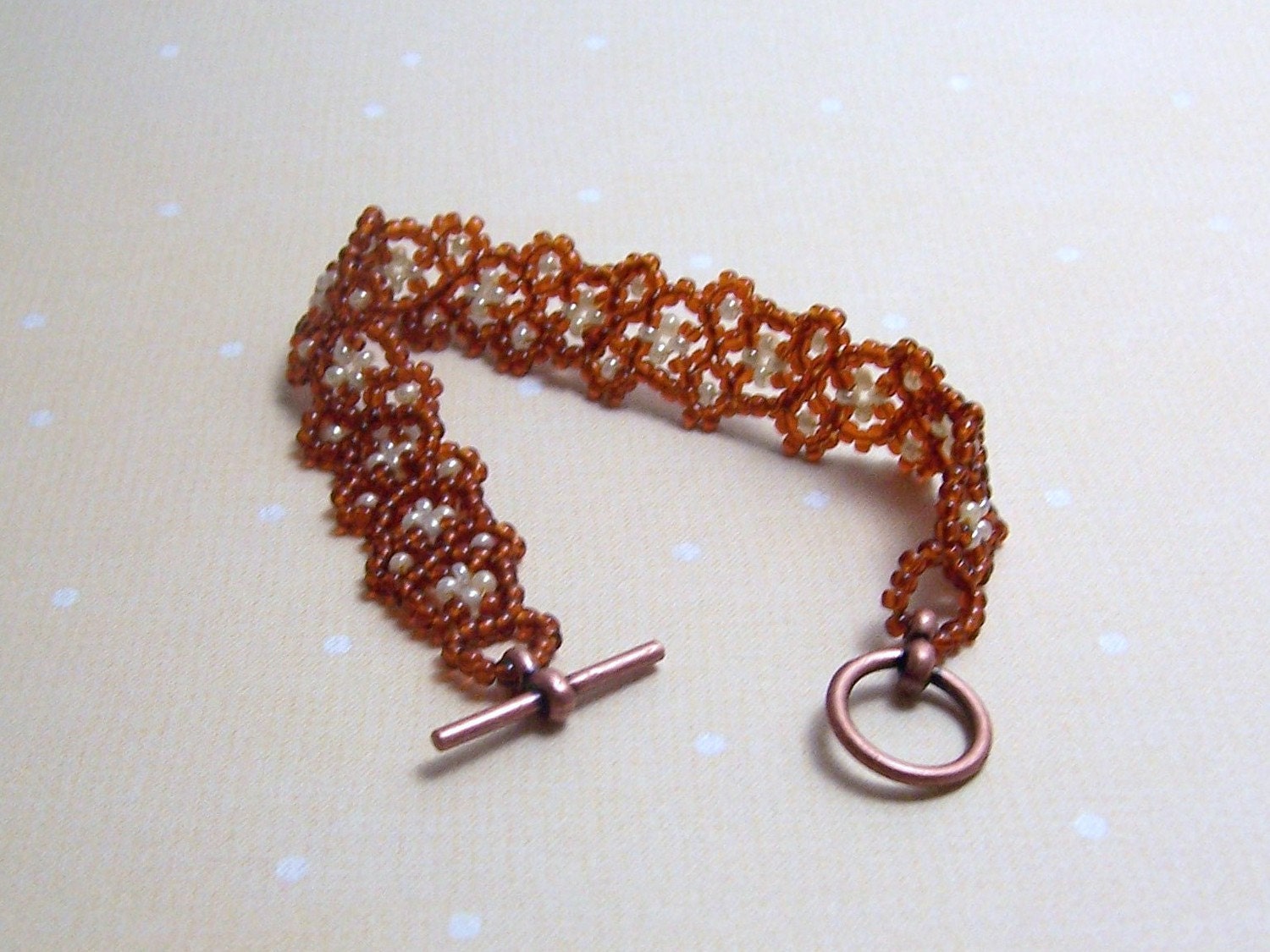 Hand Beaded Root Beer Float Bracelet
