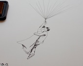 RESERVED (for scqt13) Guest book fingerprint balloon custom couple, LARGE (with 5 ink pads)