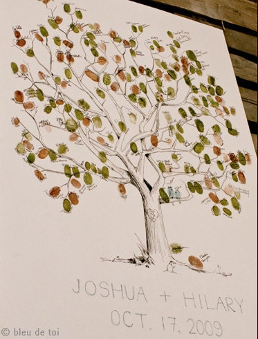 SMALL Guest book fingerprint tree, Great Oak tree (ink pads sold separately)