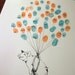 Guest book fingerprint BALLOON kit, hand drawn, Small (includes 2 ink pads)