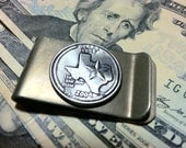 Money Clip with TEXAS State Quarter By Custom Coin Rings Jewelry