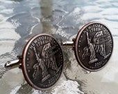 Custom New York State Quarter Cufflinks cuff links jewelry by Custom Coin Rings