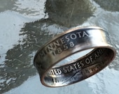 Minnesota State Quarter size 4.5 to 14  Jewelry by custom Coin Rings
