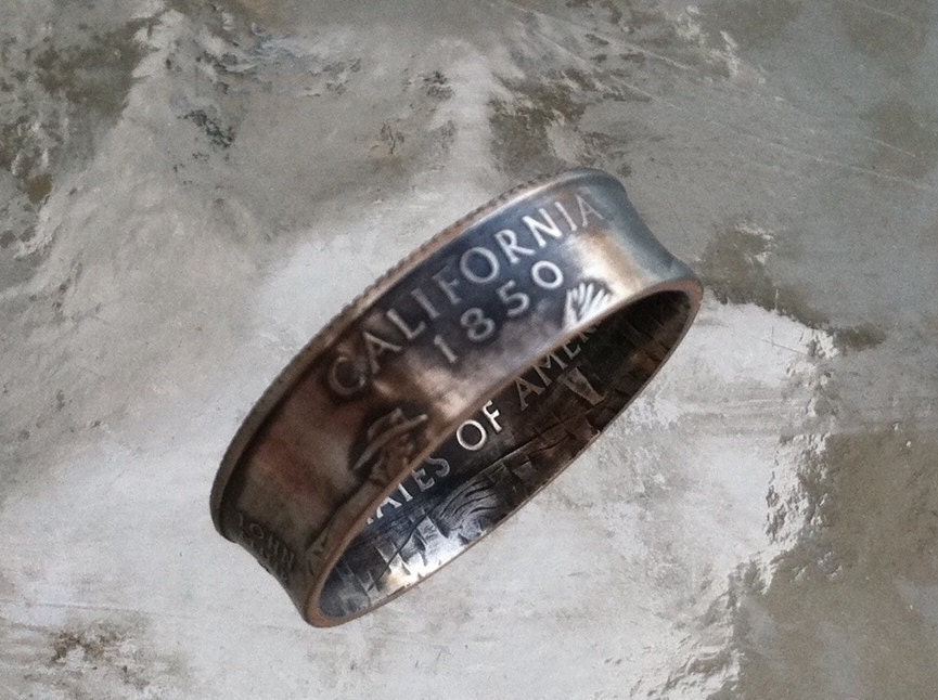 California State Quarter You pick size 4.5-14 Jewelry by Custom Coin Rings