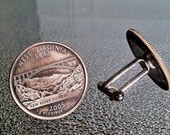 West Virginia State Quarter Cufflinks by Custom Coin Rings----Jewelry