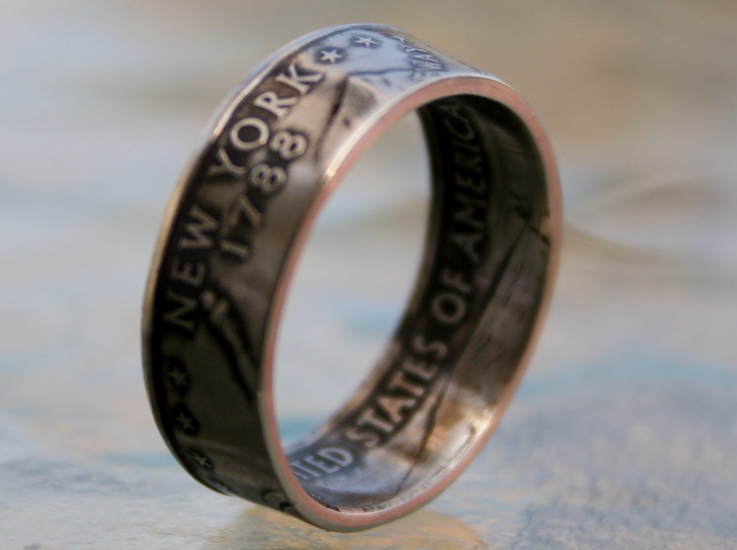 2001 New York State Quarter Coin Ring  You pick size by Custom Coin Rings