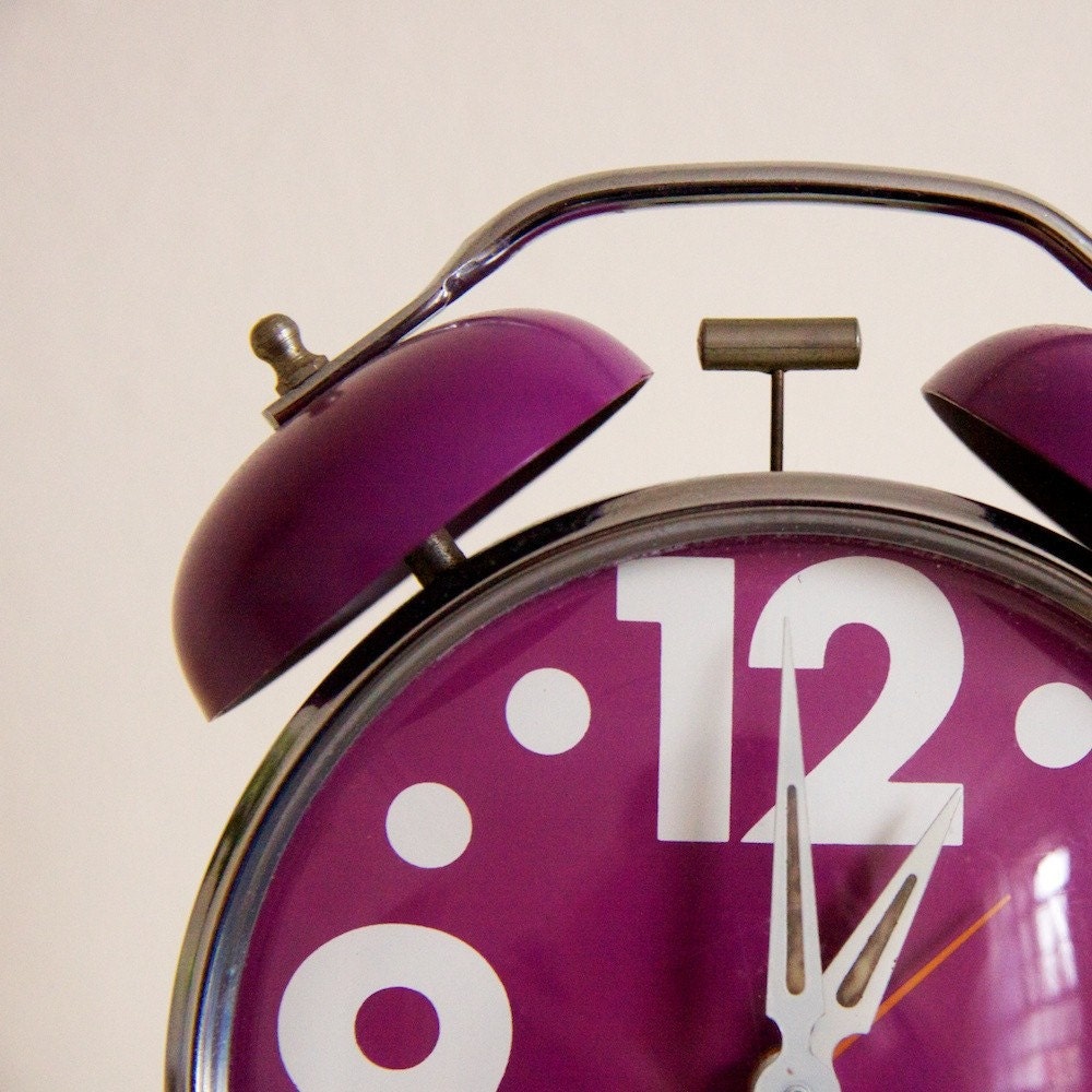 Vintage Purple 60s Westclox Alarm Clock