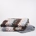 Vintage Crochet Afghan Blanket / Rug Neutral Grey Camouflage