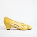 Vintage Leather Heels Mustard Yellow Size 5.5