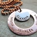 Personalized Grandmother or Mother Necklace Copper and Silver - Hand Stamped Mixed Metals