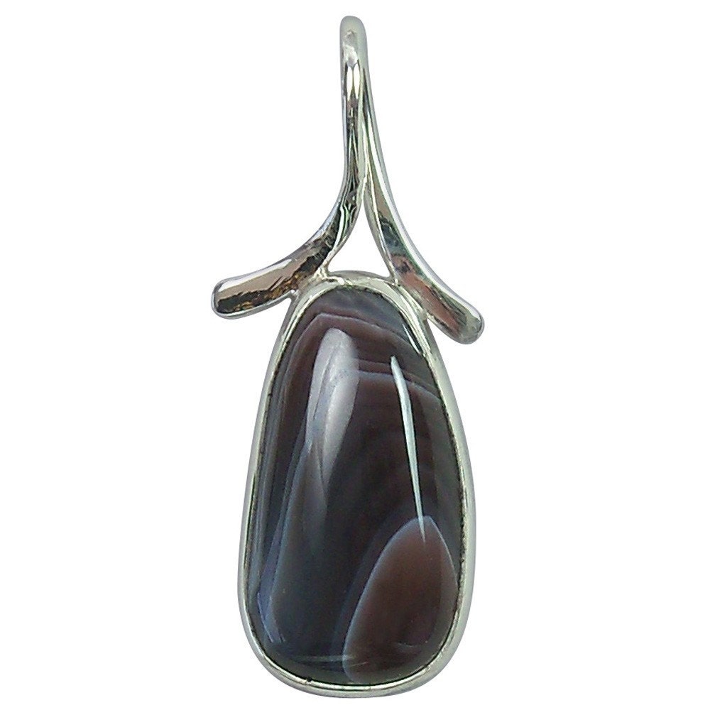 Botswana Agate Pendant set in Sterling Silver, 18mm x 44.5mm  pbotd1822