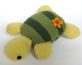 Topsy Turvy Turtle knitting pattern - easy and fun to knit stripe tortoise toy animal pdf pattern by fluff and fuzz