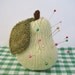 Apple and Pear fruit pincushions knitting patterns - easy to knit toy food by fluff and fuzz with instant download