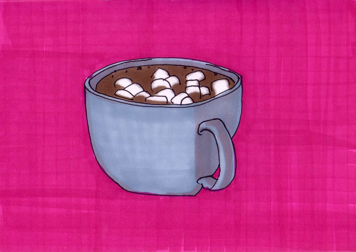 Hot Cocoa-Original Framed 5x7 inch Illustration