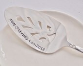 PERSONALIZE your own Hand Stamped Vintage Wedding Cake Server - Add the Names of Bride & Groom and their wedding date