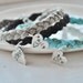 Braided Bracelet with Hand Stamped Personalized Heart Charm - You Pick your Colors & your Words