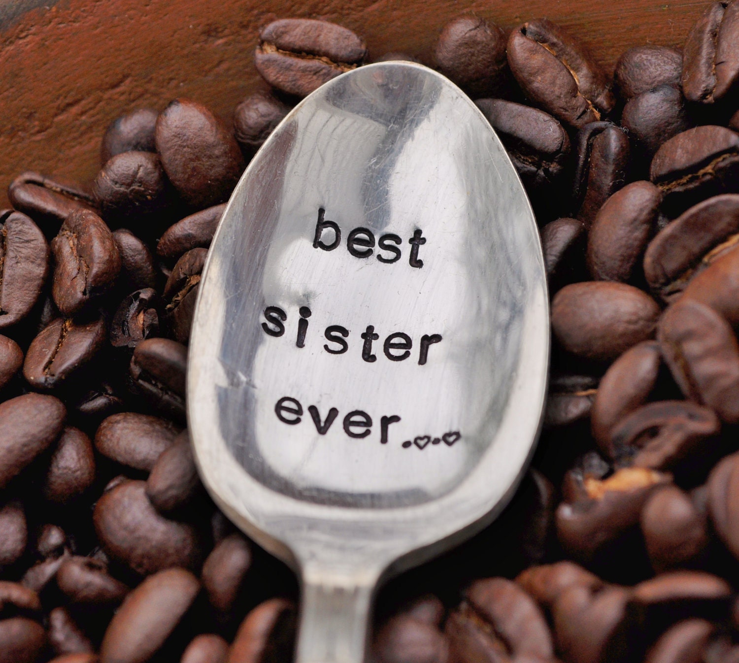 BEST SISTER EVER - Hand Stamped Vintage Coffee Spoon for your Coffee Lovin' Sister this Mother's Day