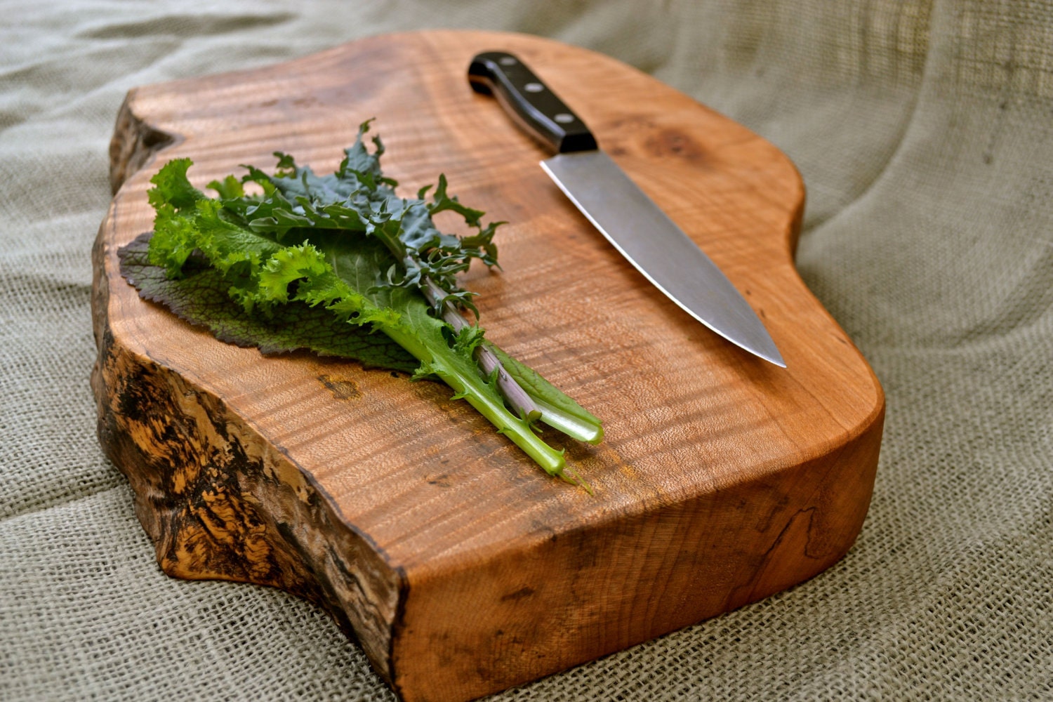 Extra Thick, Natural Edge Wooden Cutting Board 255