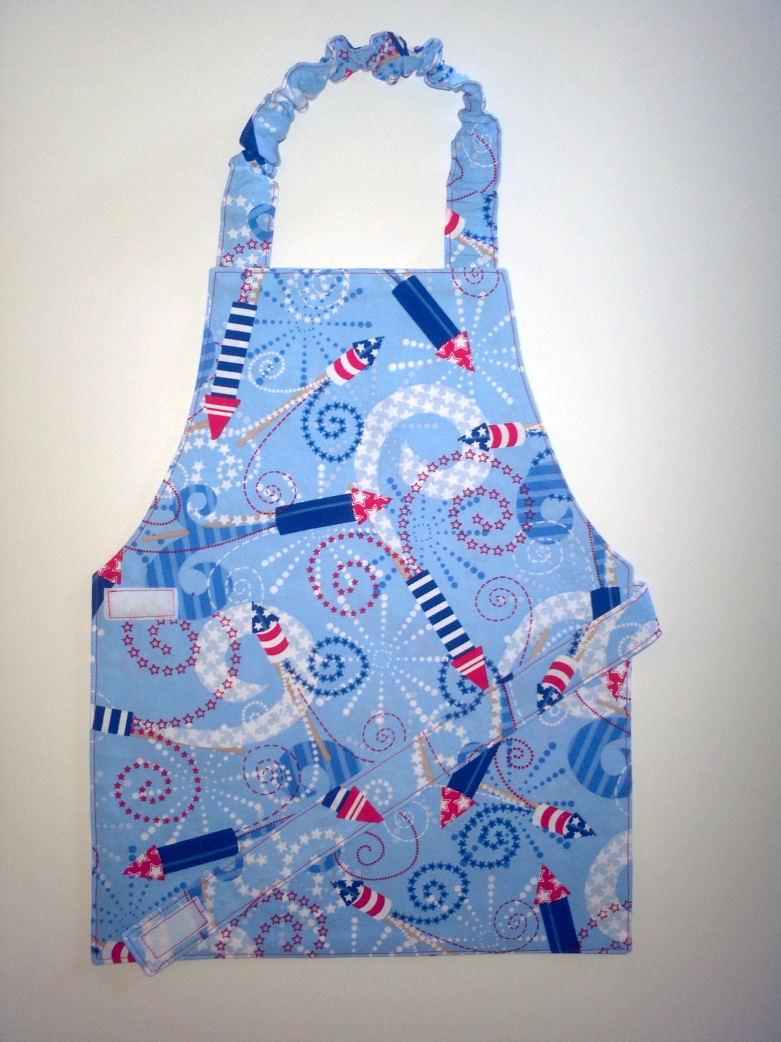 Fireworks apron Red white and blue child's apron toddler apron patriotic apron READY TO SHIP