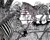 Three Zebras - Print