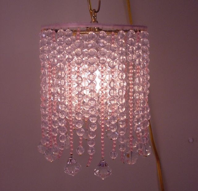 Beaded Lamp/Chandelier Pink Crystal Acrylic Beads by TopazLights