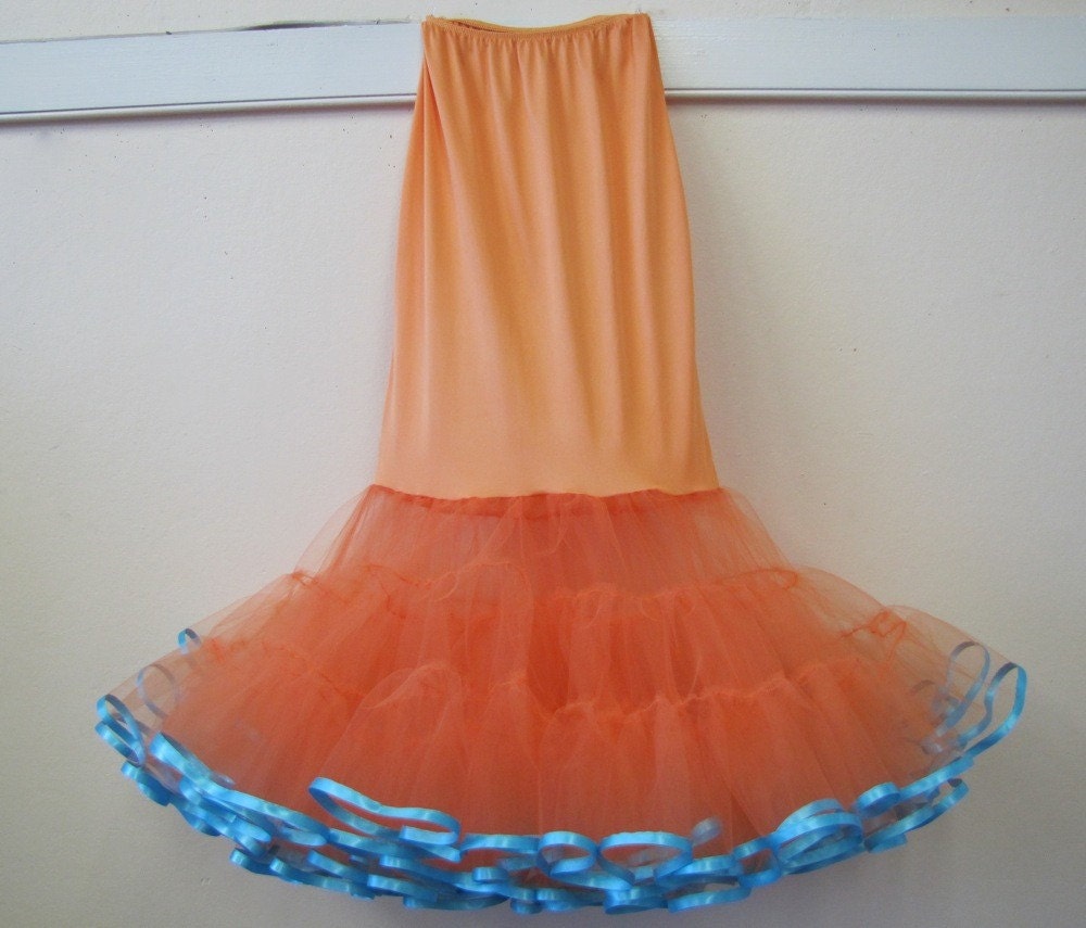 3 Tier Mermaid Bridal Slip - Tulle & Ribbon - Many Colors