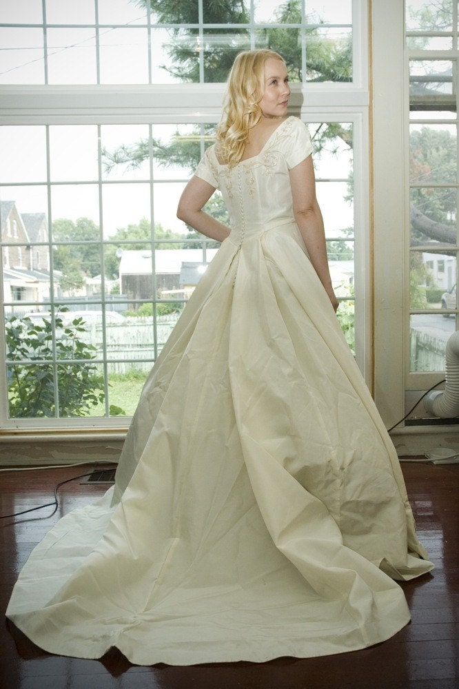 RESERVED- Full Length Hand-dyed Bridal Slip - In Mint Ombre
