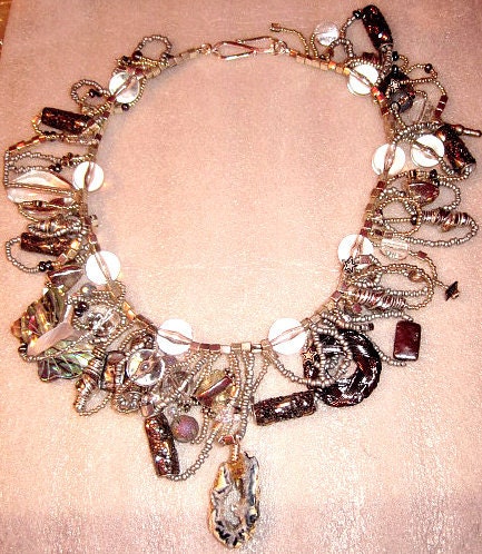 Silver Geode Glitter Fringe Necklace SALE was 140
